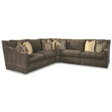 4 Seater Sectional with Sloping Track Arms